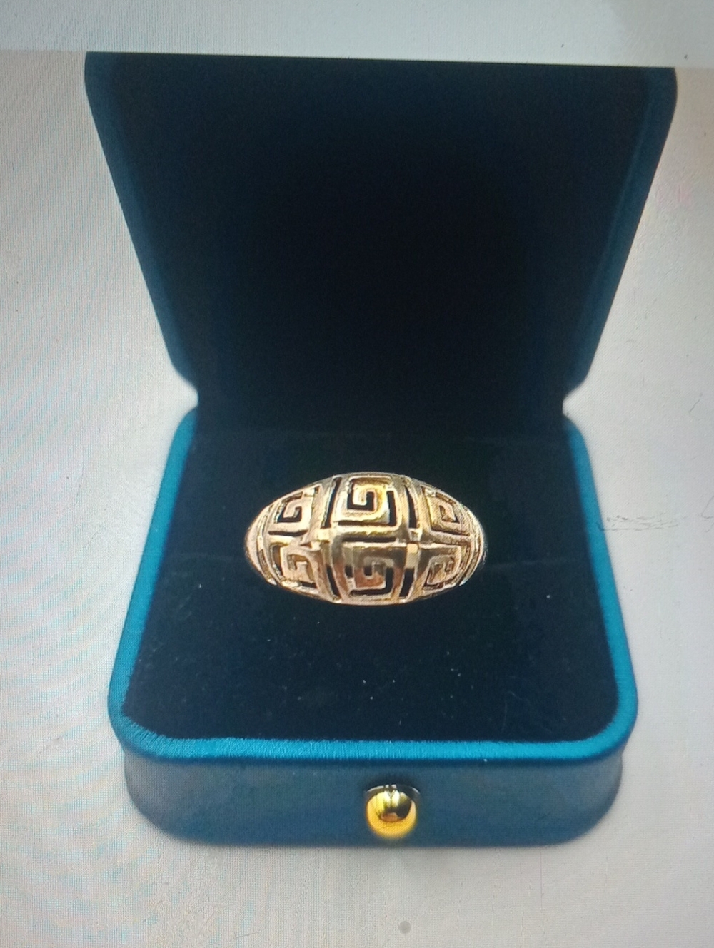 Sterling Silver RJ Greek Key Dome Ring
